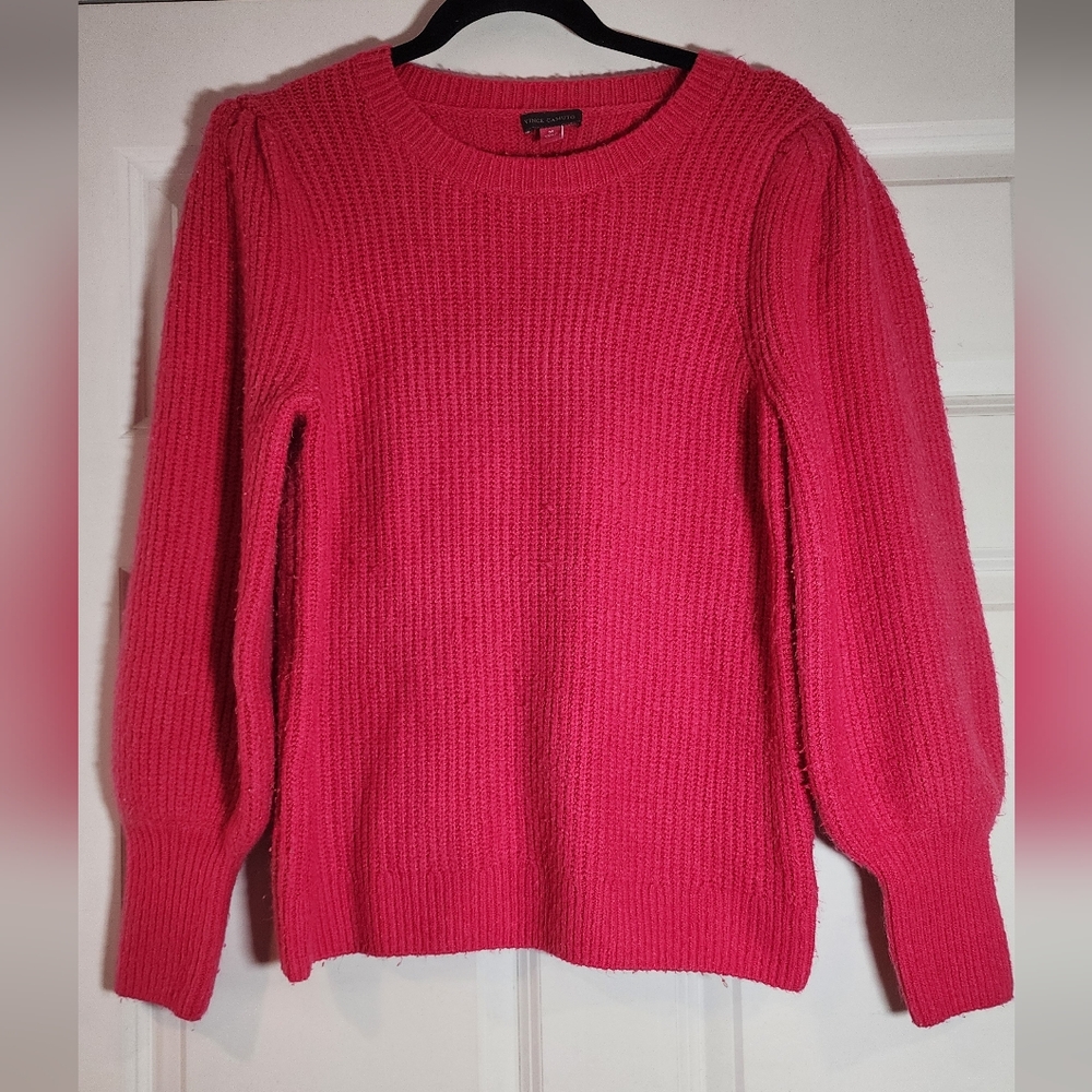 Vince Camuto Bright Pink Warm Knit Sweater M Some Piling